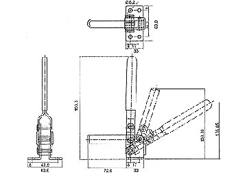 220kg Gá kẹp (cam kẹp) định vị chiều dọc King-Diamond KD-11412 220kg Gá kẹp (cam kẹp) định vị chiều dọc King-Diamond KD-11412