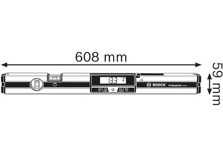24" (600mm) Thước thủy đo nghiêng điện tử Bosch GIM 60 24" (600mm) Thước thủy đo nghiêng điện tử Bosch GIM 60
