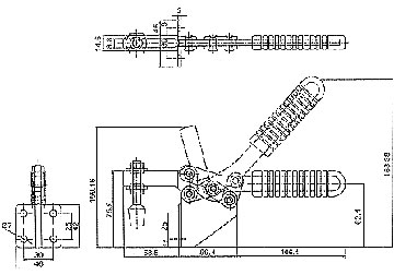 250kg Gá kẹp (cam kẹp) định vị chiều ngang King-Diamond KD-202F 250kg Gá kẹp (cam kẹp) định vị chiều ngang King-Diamond KD-202F
