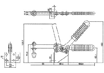 250kg Gá kẹp (cam kẹp) định vị chiều ngang King-Diamond KD-202FL 250kg Gá kẹp (cam kẹp) định vị chiều ngang King-Diamond KD-202FL