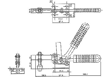 250kg Gá kẹp (cam kẹp) định vị chiều ngang King-Diamond KD-203F 250kg Gá kẹp (cam kẹp) định vị chiều ngang King-Diamond KD-203F