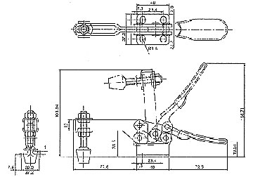 250kg Gá kẹp (cam kẹp) định vị chiều ngang King-Diamond KD-225D 250kg Gá kẹp (cam kẹp) định vị chiều ngang King-Diamond KD-225D
