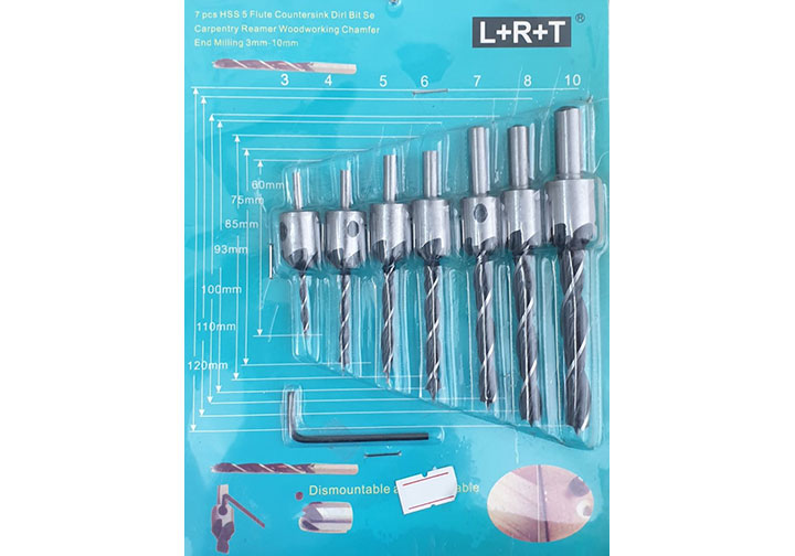 3-10mm Bộ mũi khoan gỗ đuôi tròn 7 chi tiết L+R+T 3-10mm Bộ mũi khoan gỗ đuôi tròn 7 chi tiết L+R+T