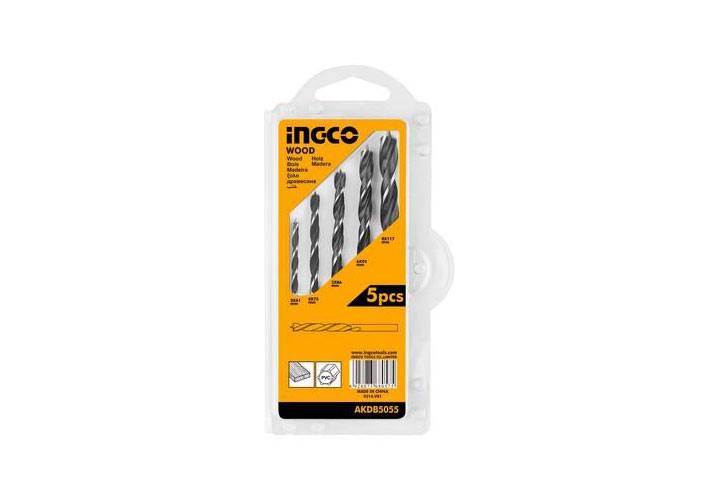 3-8mm Bộ 5 mũi khoan gỗ INGCO AKDB5055 3-8mm Bộ 5 mũi khoan gỗ INGCO AKDB5055