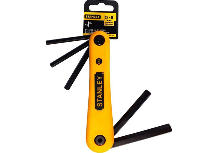3/16-3/8" Bộ lục giác xếp đầu bằng 5 chi tiết Stanley 69-260 3/16-3/8" Bộ lục giác xếp đầu bằng 5 chi tiết Stanley 69-260