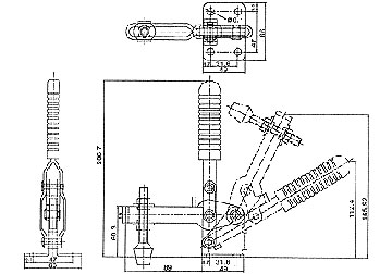 370kg Gá kẹp (cam kẹp) định vị chiều dọc King-Diamond KD-12265 370kg Gá kẹp (cam kẹp) định vị chiều dọc King-Diamond KD-12265