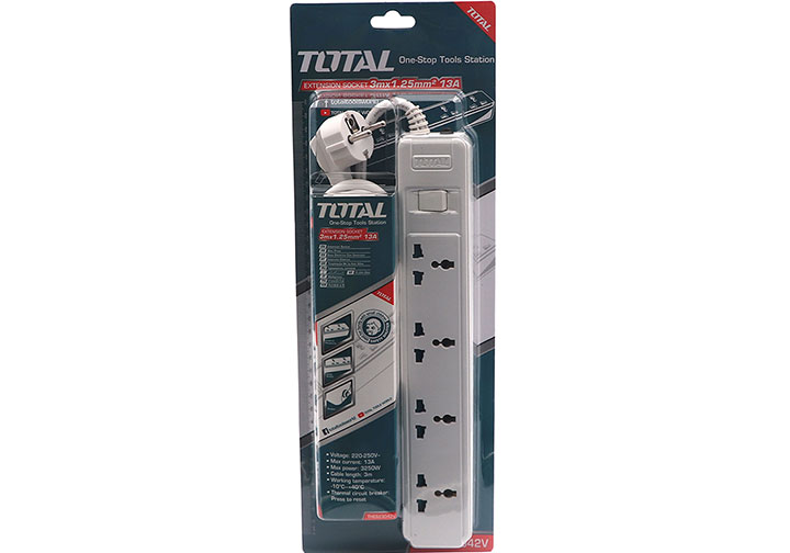3m Ổ cắm điện 3 chấu Total THES23042V 3m Ổ cắm điện 3 chấu Total THES23042V