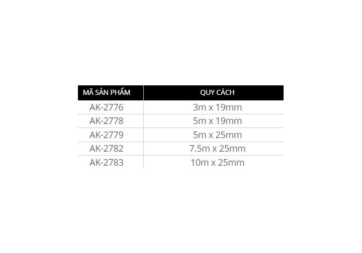 3mx19mm Thước cuộn thép nền trắng Asaki AK-2776 3mx19mm Thước cuộn thép nền trắng Asaki AK-2776