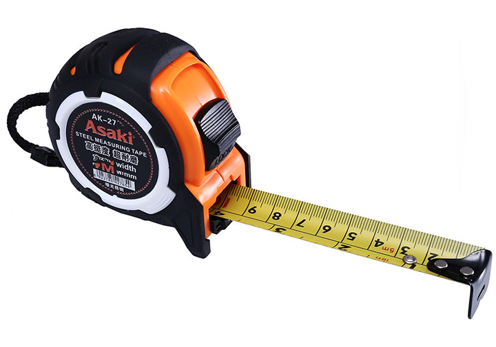 3mx19mm Thước cuộn thép nền vàng Asaki AK-2762 3mx19mm Thước cuộn thép nền vàng Asaki AK-2762