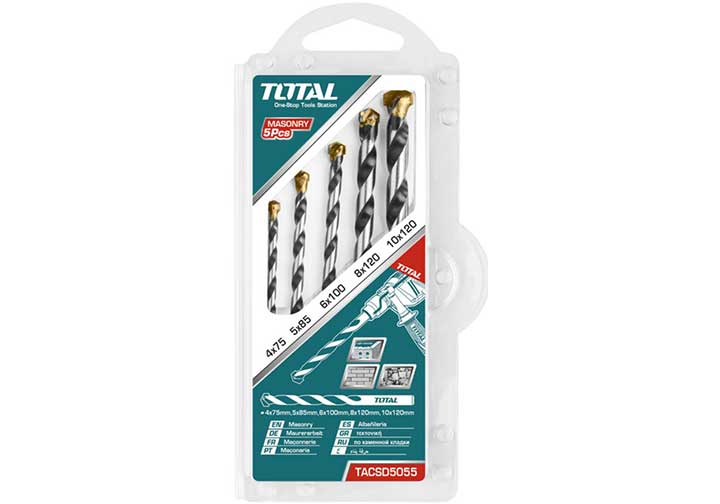 4-10mm Bộ mũi khoan bê tông 5 chi tiết Total TACSD5055 4-10mm Bộ mũi khoan bê tông 5 chi tiết Total TACSD5055