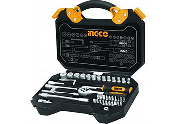 4-14mm Bộ tuýp 1/4" 45 chi tiết INGCO HKTS14451 4-14mm Bộ tuýp 1/4" 45 chi tiết INGCO HKTS14451