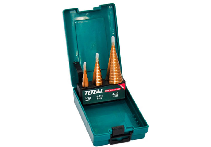 4-32mm Bộ mũi khoan chóp nón (bậc thang) 3 chi tiết Total TACSD2031 4-32mm Bộ mũi khoan chóp nón (bậc thang) 3 chi tiết Total TACSD2031