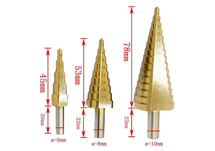 4-32mm Bộ mũi khoan chóp nón (bậc thang) 3 chi tiết Total TACSD2031 4-32mm Bộ mũi khoan chóp nón (bậc thang) 3 chi tiết Total TACSD2031