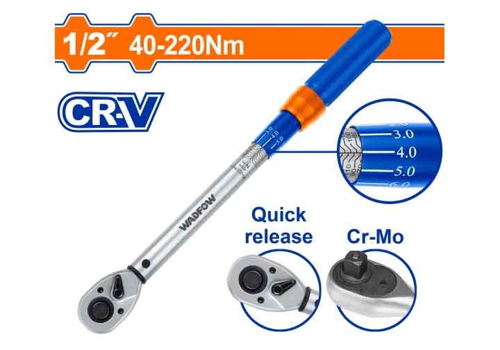 40-220Nm Cần siết lực 1/2" Wadfow WWQ1D12 40-220Nm Cần siết lực 1/2" Wadfow WWQ1D12