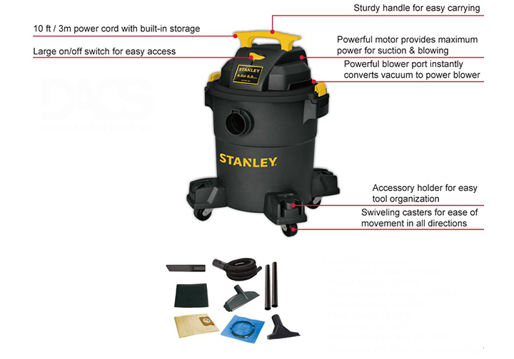 4000W Máy hút bụi ướt/khô Stanley SL19199P 4000W Máy hút bụi ướt/khô Stanley SL19199P