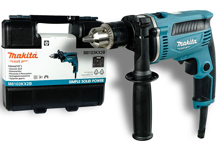 430W Máy khoan búa và bộ phụ kiện 26 chi tiết Makita M8103KX2B 430W Máy khoan búa và bộ phụ kiện 26 chi tiết Makita M8103KX2B