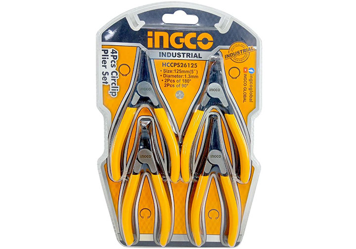 5" Bộ kìm mở phe 4 chi tiết Ingco HCCPS26125 5" Bộ kìm mở phe 4 chi tiết Ingco HCCPS26125