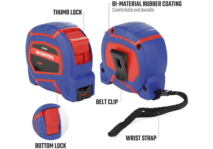 5m x 19mm Thước cuộn thép nylon Workpro WP261009 5m x 19mm Thước cuộn thép nylon Workpro WP261009