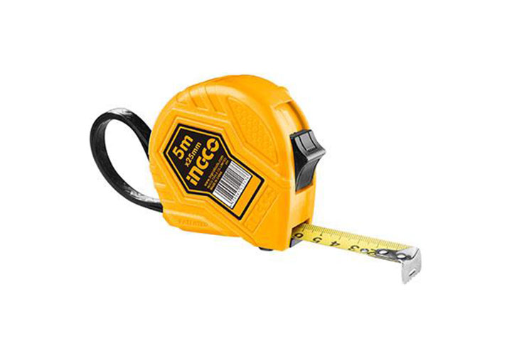 5mx25mm Thước cuộn thép nền vàng INGCO HSMT0835 5mx25mm Thước cuộn thép nền vàng INGCO HSMT0835