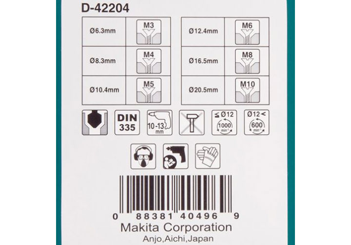 6.3-20.5mm Bộ mũi doa (lã âm đầu) 6 chi tiết Makita D-42204 6.3-20.5mm Bộ mũi doa (lã âm đầu) 6 chi tiết Makita D-42204