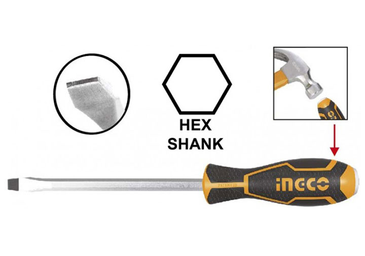 6.5x150mm Tuốc nơ vít dẹp đóng xuyên INGCO HGTS286150 6.5x150mm Tuốc nơ vít dẹp đóng xuyên INGCO HGTS286150