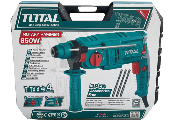 650W Máy khoan đục 3 chức năng Total TH306236 650W Máy khoan đục 3 chức năng Total TH306236