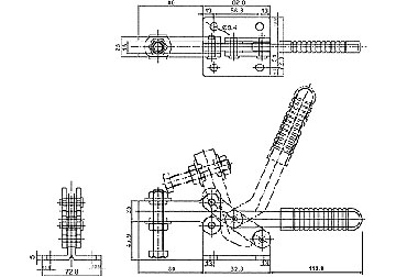690kg Gá kẹp (cam kẹp) định vị chiều ngang King-Diamond KD-204GB 690kg Gá kẹp (cam kẹp) định vị chiều ngang King-Diamond KD-204GB