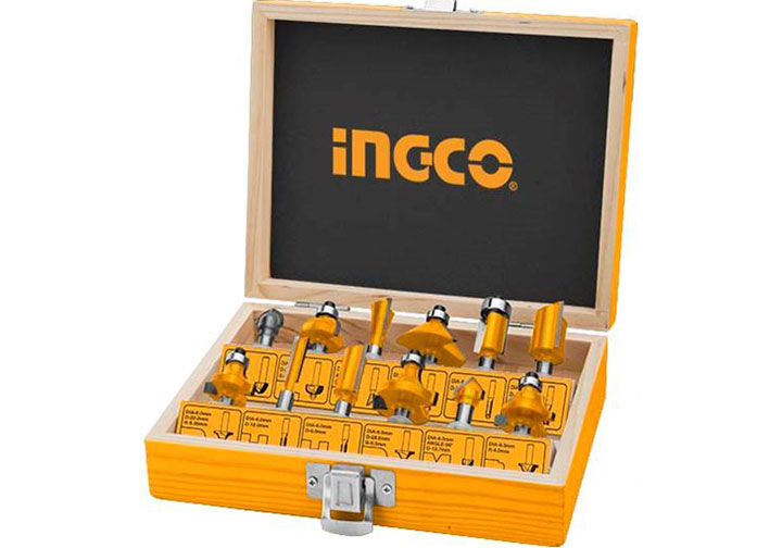 6.3mm Bộ 12 mũi phay gỗ INGCO AKRT12141 6.3mm Bộ 12 mũi phay gỗ INGCO AKRT12141