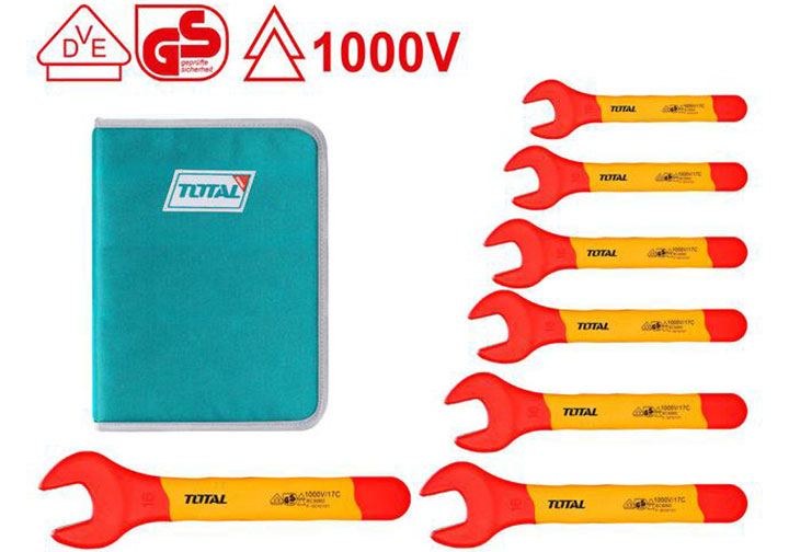 8-19mm Bộ cờ lê đầu miệng cách điện 7 chi tiết Total THKISPA0701 8-19mm Bộ cờ lê đầu miệng cách điện 7 chi tiết Total THKISPA0701