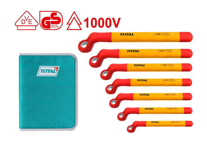 8-19mm Bộ cờ lê đầu vòng cách điện 7 chi tiết Total THKISPA0702 8-19mm Bộ cờ lê đầu vòng cách điện 7 chi tiết Total THKISPA0702