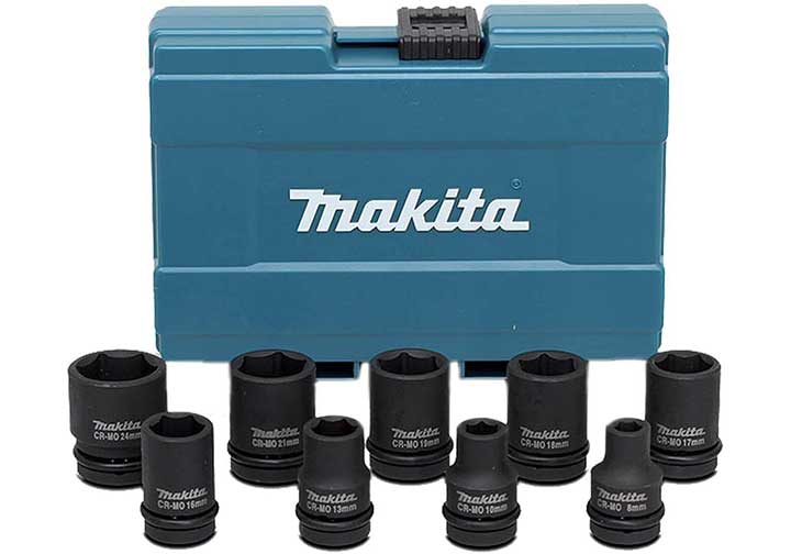 8-24mm Bộ đầu tuýp 1/2" 9 chi tiết Makita D-41517 8-24mm Bộ đầu tuýp 1/2" 9 chi tiết Makita D-41517