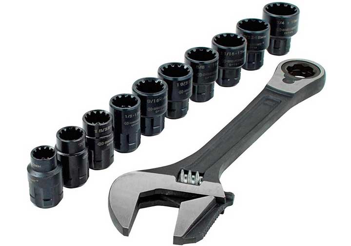 8" Bộ mỏ lết và 10 đầu tuýp Makita B-65458 8" Bộ mỏ lết và 10 đầu tuýp Makita B-65458