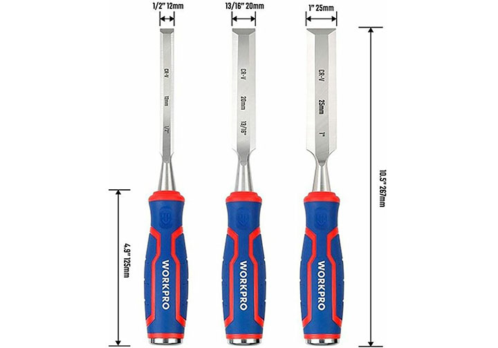Bộ 3 đục gỗ 12,20,25mm Workpro WP201301 Bộ 3 đục gỗ 12,20,25mm Workpro WP201301
