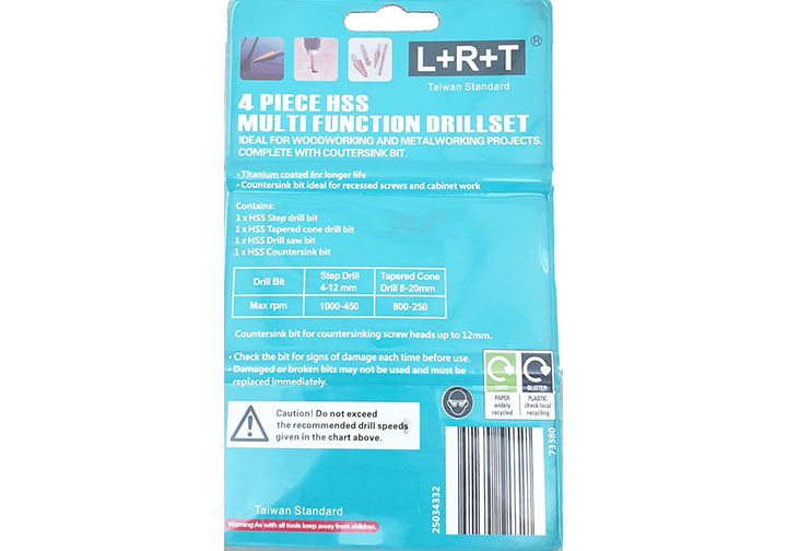Bộ 4 mũi khoan đa năng L+R+T Bộ 4 mũi khoan đa năng L+R+T