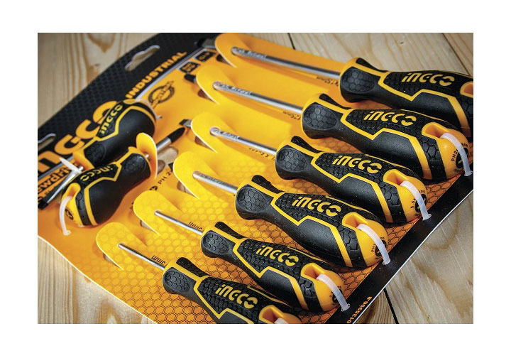 Bộ 8 tuốc nơ vít dẹp và bake đa năng INGCO HKSD0828 Bộ 8 tuốc nơ vít dẹp và bake đa năng INGCO HKSD0828