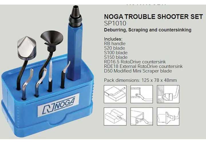 Bộ dao cạo bavia 7 chi tiết Noga SP1010 Bộ dao cạo bavia 7 chi tiết Noga SP1010