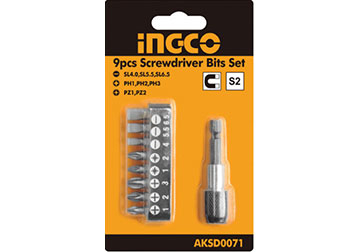 Bộ đầu tua vít 9 chi tiết INGCO AKSD0071 Bộ đầu tua vít 9 chi tiết INGCO AKSD0071