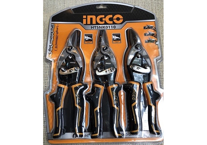 Bộ kéo cắt tôn 3 chi tiết Ingco HTSNK0110 Bộ kéo cắt tôn 3 chi tiết Ingco HTSNK0110