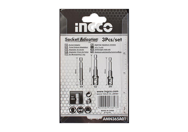 Bộ khớp nối đầu tuýp 3 chi tiết Ingco AMN365A01 Bộ khớp nối đầu tuýp 3 chi tiết Ingco AMN365A01