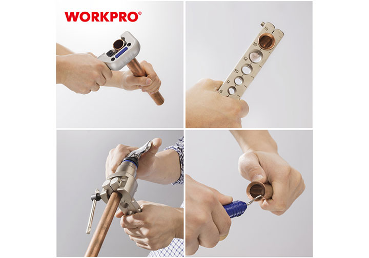 Bộ lã ống (nong ống) đồng 5 chi tiết Workpro WP303001 Bộ lã ống (nong ống) đồng 5 chi tiết Workpro WP303001
