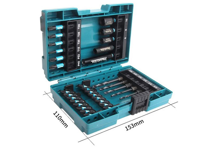 Bộ mũi vặn vít và mũi khoan kim loại 33 chi tiết Makita E-06622 Bộ mũi vặn vít và mũi khoan kim loại 33 chi tiết Makita E-06622