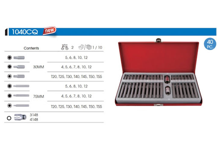 Bộ mũi vít lục giác 40 chi tiết Kingtony 1040CQ Bộ mũi vít lục giác 40 chi tiết Kingtony 1040CQ