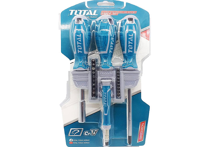 Bộ tuốc nơ vít 24 chi tiết Total TACSD302462 Bộ tuốc nơ vít 24 chi tiết Total TACSD302462