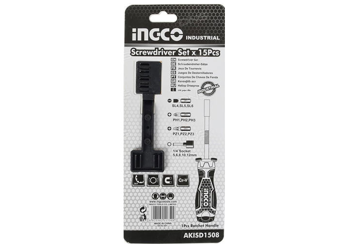 Bộ tuốc nơ vít đa năng 15 chi tiết INGCO AKISD1508 Bộ tuốc nơ vít đa năng 15 chi tiết INGCO AKISD1508