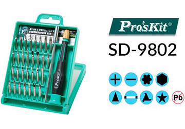Bộ tuốc nơ vít đa năng 31 trong 1 Proskit SD-9802 Bộ tuốc nơ vít đa năng 31 trong 1 Proskit SD-9802