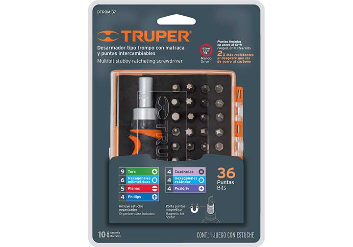 Bộ tuốc nơ vít đa năng 37 chi tiết Truper 17845 (DTROM-37) Bộ tuốc nơ vít đa năng 37 chi tiết Truper 17845 (DTROM-37)