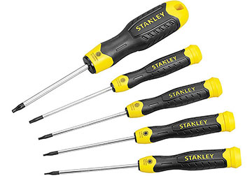 Bộ tuốc nơ vít đầu hoa thị 5 cây Stanley 65-155 Bộ tuốc nơ vít đầu hoa thị 5 cây Stanley 65-155