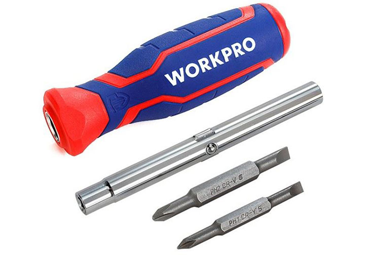 Bộ tuốc nơ vít đổi đầu 6 chi tiết Workpro WP221046 Bộ tuốc nơ vít đổi đầu 6 chi tiết Workpro WP221046