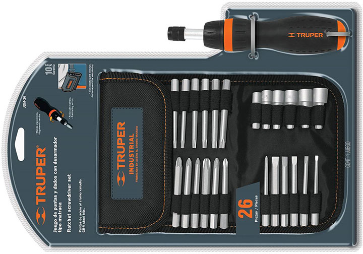 Bộ tuốc nơ vít đuôi lục giác 1/4" 18 chi tiết Truper 18219 (JDM-26) Bộ tuốc nơ vít đuôi lục giác 1/4" 18 chi tiết Truper 18219 (JDM-26)