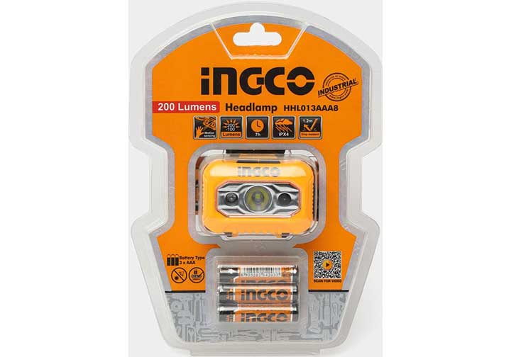 Đèn pin đội đầu dùng pin tiểu Ingco HHL013AAA8 Đèn pin đội đầu dùng pin tiểu Ingco HHL013AAA8